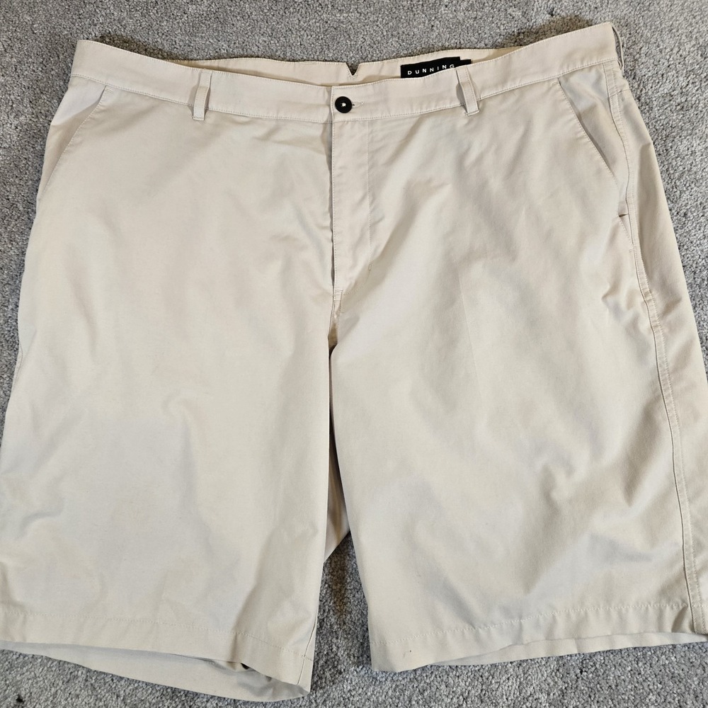 DUNNING Men's Performance Khaki Golf Shorts Size 42 Stretch 10"‎ Inseam